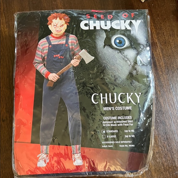 Chucky Men's Costume - Blue and Red - Picture 1 of 2